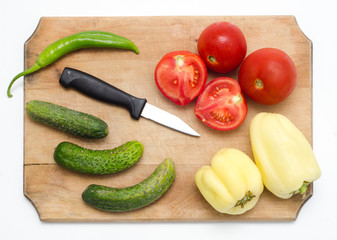 Ingredients on a board