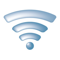 Blue wireless symbol (wifi)