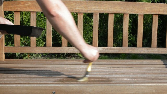 Gartenbank streiche Sitz mitte hell