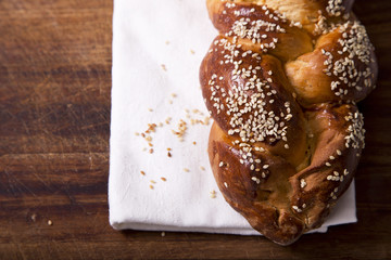 One challah loaf for shabbat