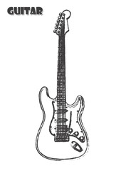 Electric Guitar - drawn EPS10
