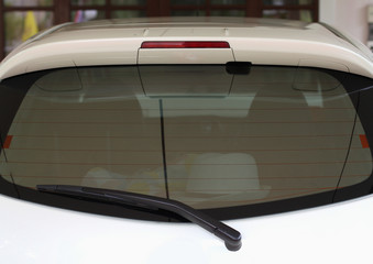 windshield wiper. Detail of windshield wiper at car show