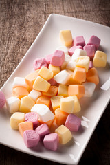 Rubber mint on a wooden table