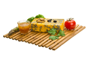 Gold cheese with mould