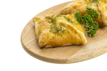 Patty with chicken and parsley