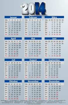 Kalender 2014 - Visitenkarte