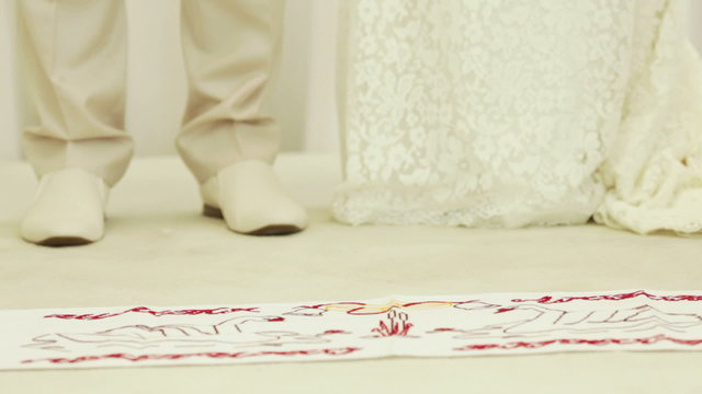 Wedding embroidered towel