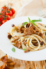 pasta with wild mushrooms - chanterelles