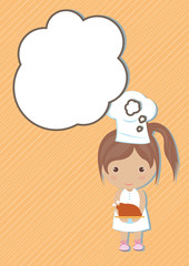 Chef Dream girl cartoon vector