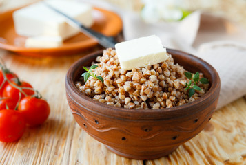 Buckwheat porridge with butter - healthy eating