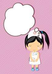 Nurse Dream girl cartoon vector