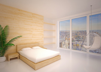 Minimal interior. Modern interior of bedroom
