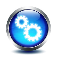 blu glass button - setting