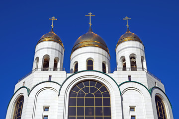 Fototapeta na wymiar Kopuła katedry Chrystusa Zbawiciela. Kaliningrad, Rosja