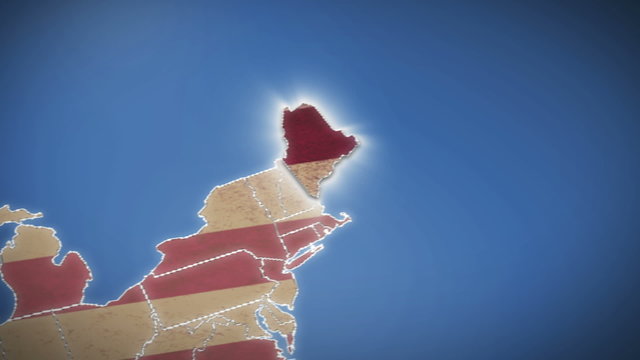USA map, Maine pull out, all states available