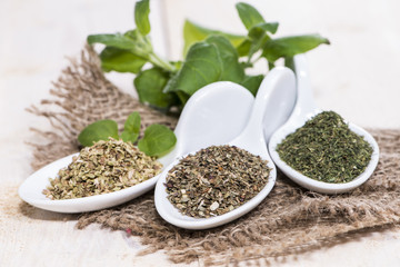 Portions of freh Herbs