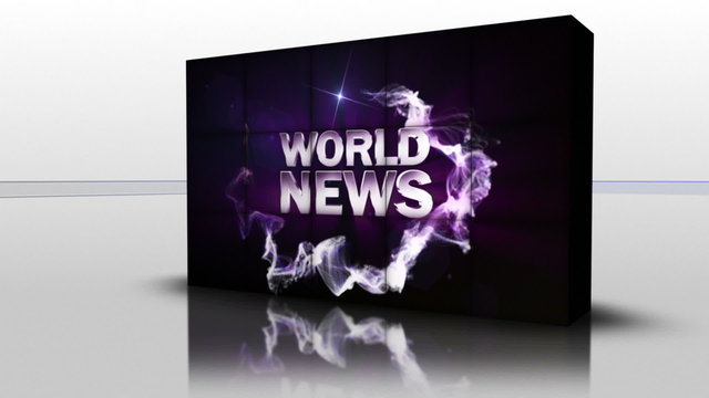 World News Text in Cubes, Loop - HD1080