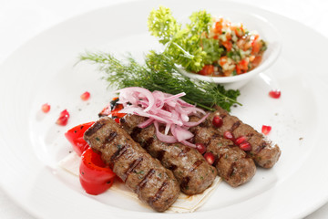 kebab with vegetables