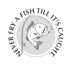 Fishing emblem with proverb