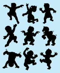 Baby Dancing Silhouettes. Easy to use or change color.