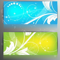 Abstract card with floral background