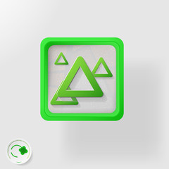 Fototapeta premium eco badge, green triangle