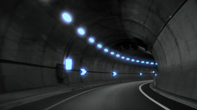 Driving in highway, abstract with motion blur and glow