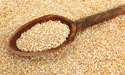 Wooden Spoon on Steel Cut Oatmeal