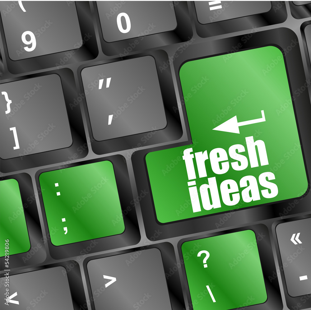 Poster fresh ideas button on computer keyboard key