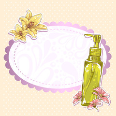 Skincare make-up bottle isolated card © Yuzach