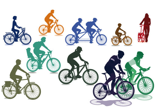 Radfahrer und Fahr&auml;der