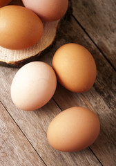 egg on wooden background