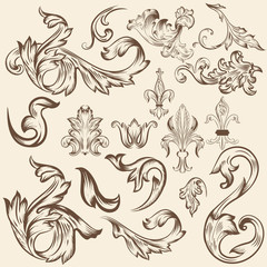 Set of vector swirls for design