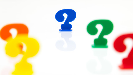 Different colored unique pawns isolated