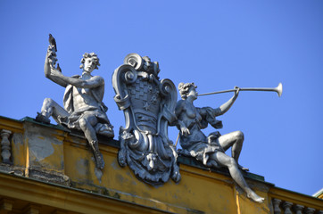 Fototapeta premium statue on croatian national theatre