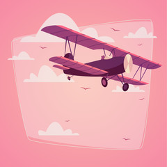 Biplane. Romantic background © Darumo