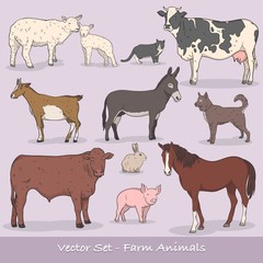 Farm Animal Vector Set - 54222454