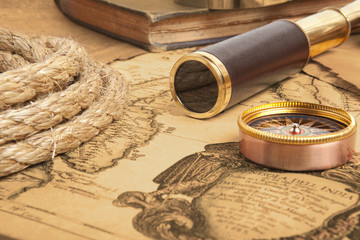 Vintage brass telescope