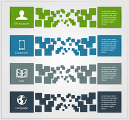 Colored infographic banners