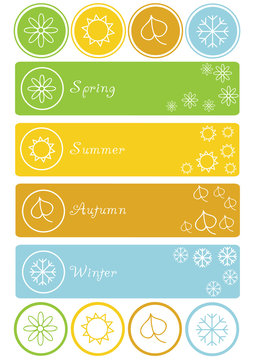 four seasons symbols, vector concept