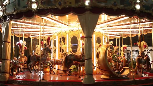 Merry-go-round carousel at night