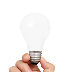 Ideas light bulb in a hand