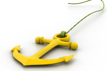 Highly rendering of  anchor in white background