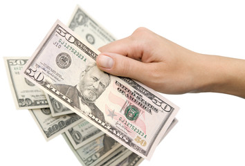 Hand and dollars