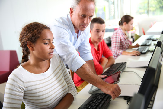 Instructor in training class with students