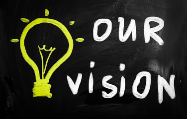 business ideas handwritten with white chalk on a blackboard