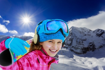 Skiing, winter sports - portrait of  happy young skier