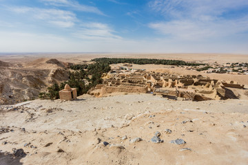 mountain oasis Chebika in Sahara desert, Tunisia