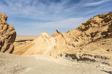 mountain oasis Chebika in Sahara desert, Tunisia