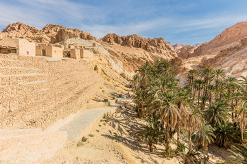 mountain oasis Chebika in Sahara desert, Tunisia